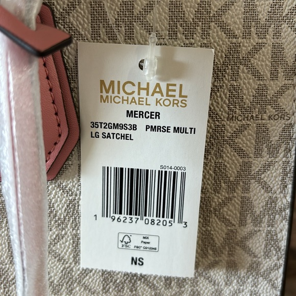 NWT Michael Kors Mercer pink and white tote - Picture 2 of 9